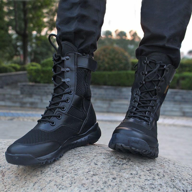 Security Boots Summer Thin Men'S Ultra-Light Cqb Combat Training Boots Zipper Tactical Mesh Boots Breathable Security Training Boots - Image 2